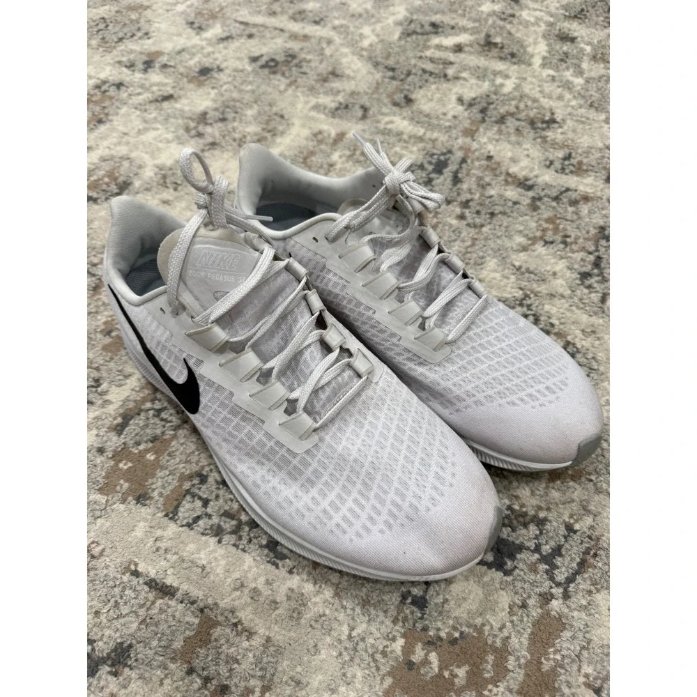 Nike Air Zoom Pegasus 37 Mens Running Shoes White Black CJ0677-003 Size 12